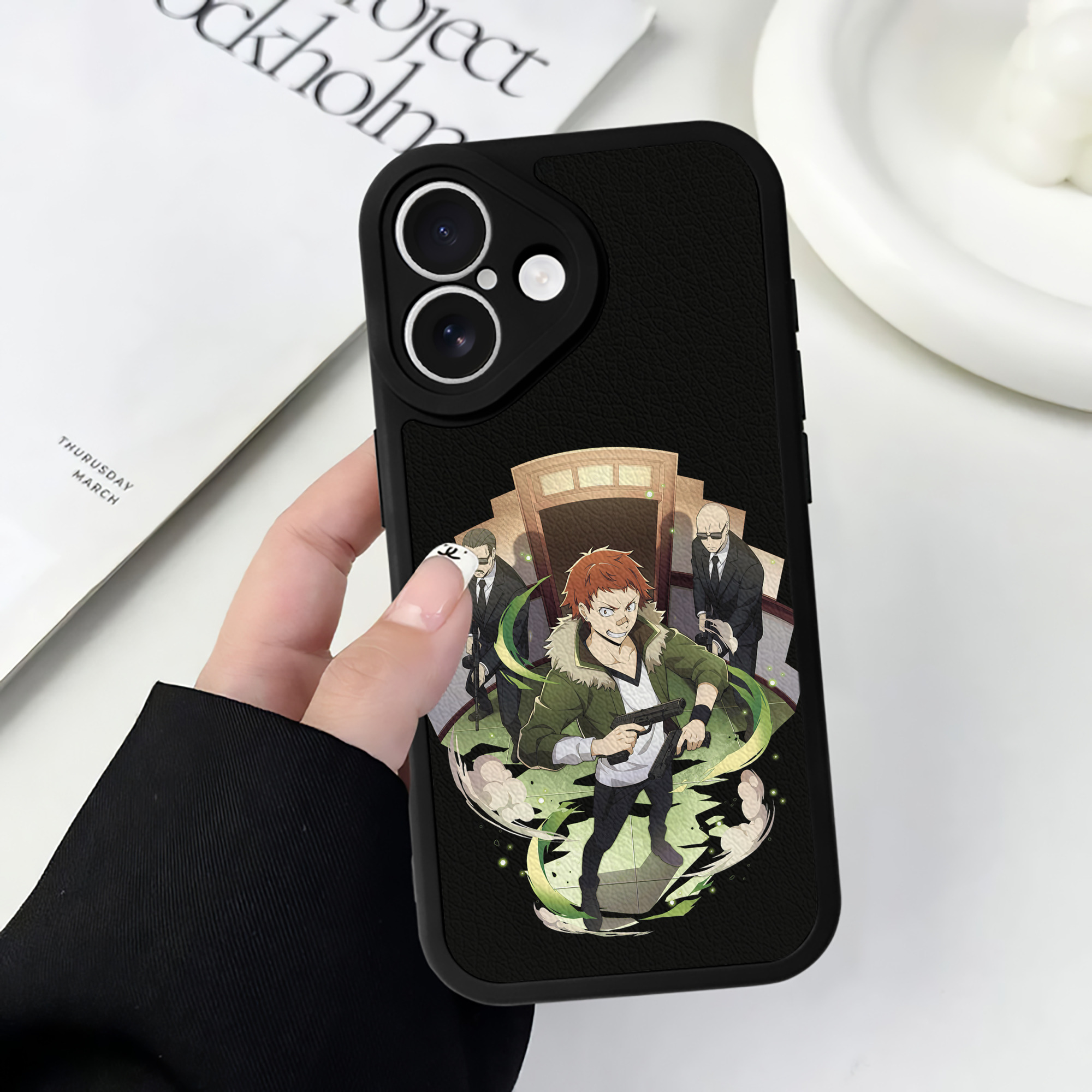 （画像用） 文豪ストレイドッグス Bungo Stray Dogs 【iPhone 16シリーズ対応】シリコンスマホケース（レザー調） 材質：シリコン